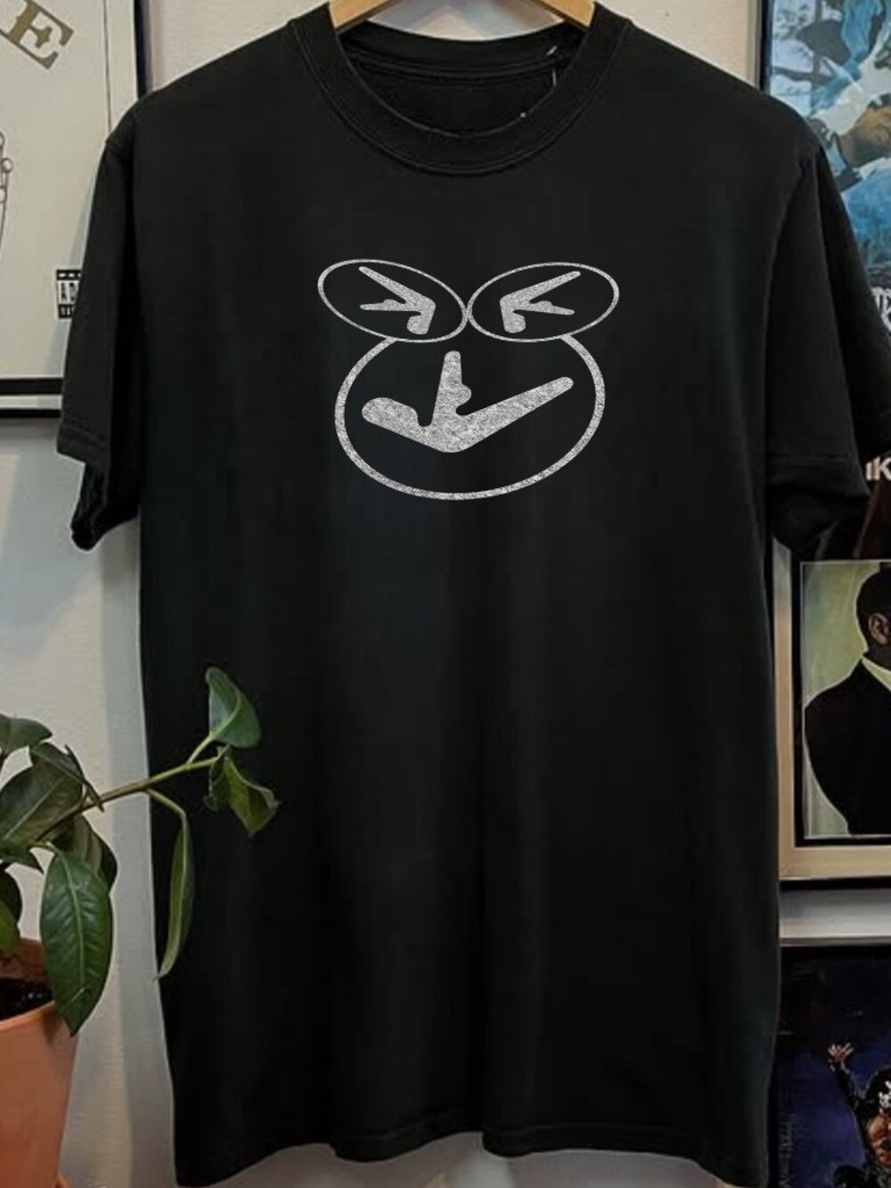 Rare 1998 Aphex Twin Warp Triple Logo Washed Black Tee